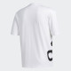 日本 Adidas 經典白底黑大三線LOGO 短t