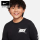 日本 NIKE 字標 100%純棉 後雪花勾標 大童青年款 長袖棉T恤