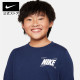 日本 NIKE 字標 100%純棉 後雪花勾標 大童青年款 長袖棉T恤