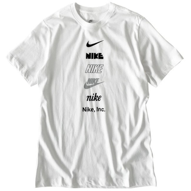 日本 NIKE Sportswear 白色 100%純棉 直條LOGO 男款運動休閒短袖T恤