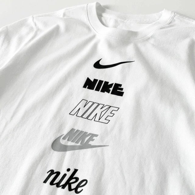 日本 NIKE Sportswear 白色 100%純棉 直條LOGO 男款運動休閒短袖T恤