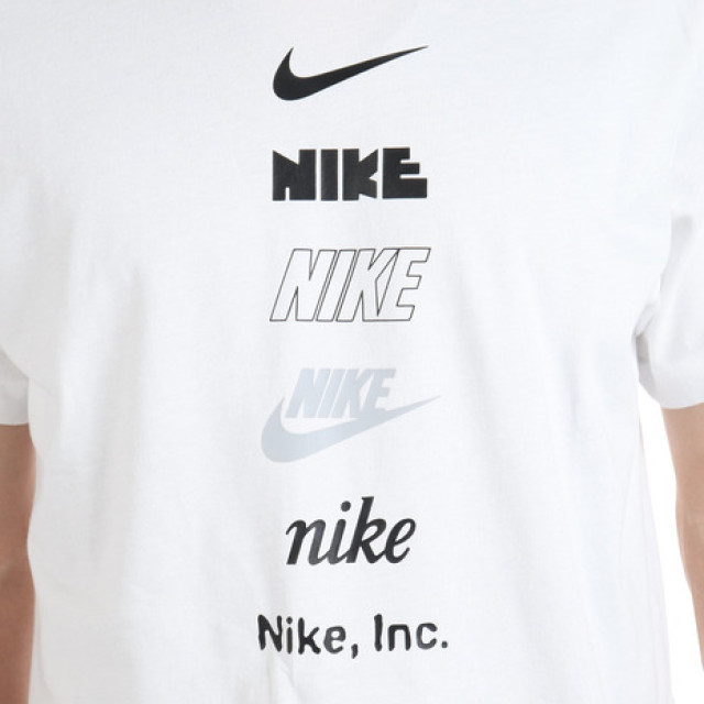 日本 NIKE Sportswear 白色 100%純棉 直條LOGO 男款運動休閒短袖T恤