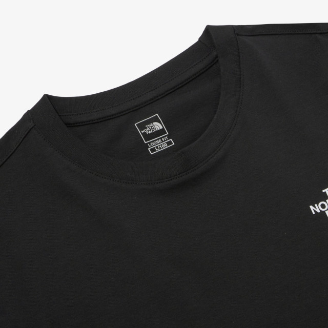 韓國 THE NORTH FACE 經典胸前小LOGO 黑色純棉短袖T恤