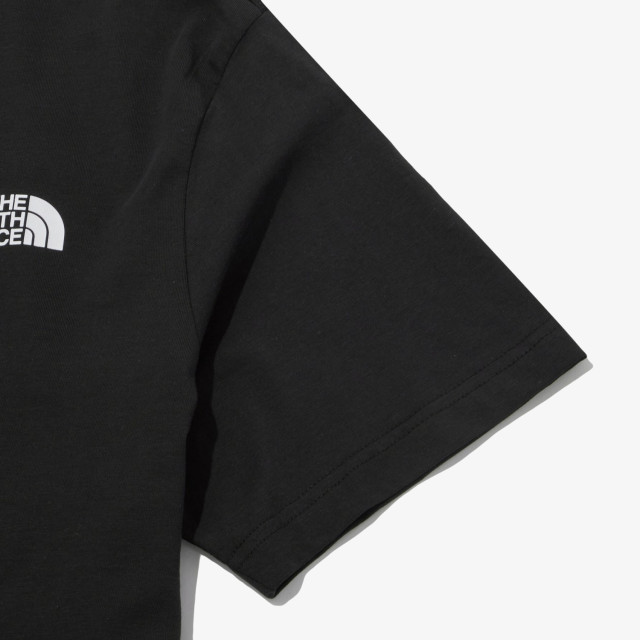 韓國 THE NORTH FACE 經典胸前小LOGO 黑色純棉短袖T恤