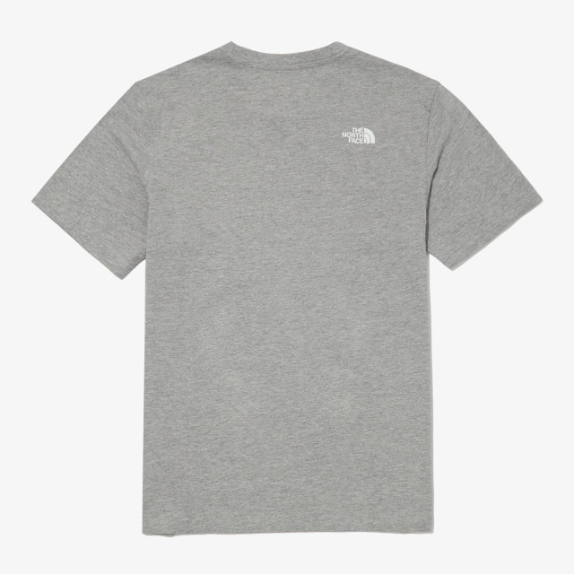 韓國 THE NORTH FACE 經典前後小LOGO 大象灰棉短袖T恤