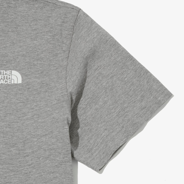 韓國 THE NORTH FACE 經典前後小LOGO 大象灰棉短袖T恤