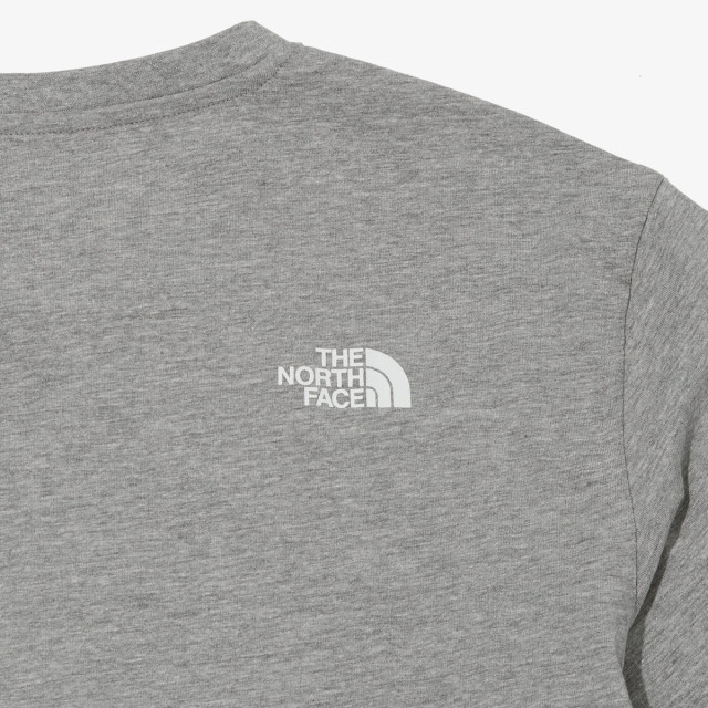 韓國 THE NORTH FACE 經典前後小LOGO 大象灰棉短袖T恤