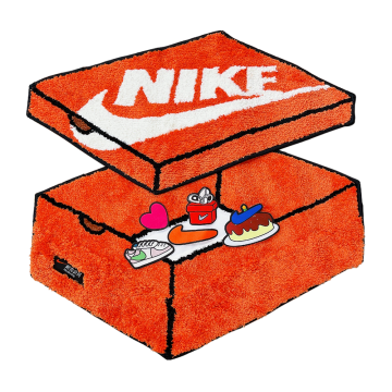 國外區域限定 NIKE 立體感經典鞋盒造型 毛絨地墊 地毯