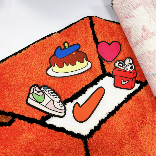 國外區域限定 NIKE 立體感經典鞋盒造型 毛絨地墊 地毯
