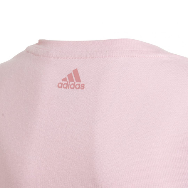 日本 ADIDAS 淺粉字母LOGO 兒童青年款 純棉休閒運動T恤