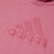 日本  adidas 乾燥玫瑰粉 三線LOGO 大童青年版 運動休閒長袖連帽T恤