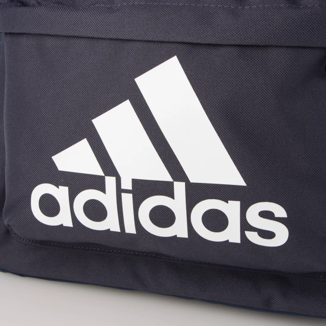 日本 adidas 海軍藍經典三線大LOGO 多夾層大容量運動休閒後背包