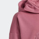 日本  adidas 乾燥玫瑰粉 三線LOGO 大童青年版 運動休閒長袖連帽T恤