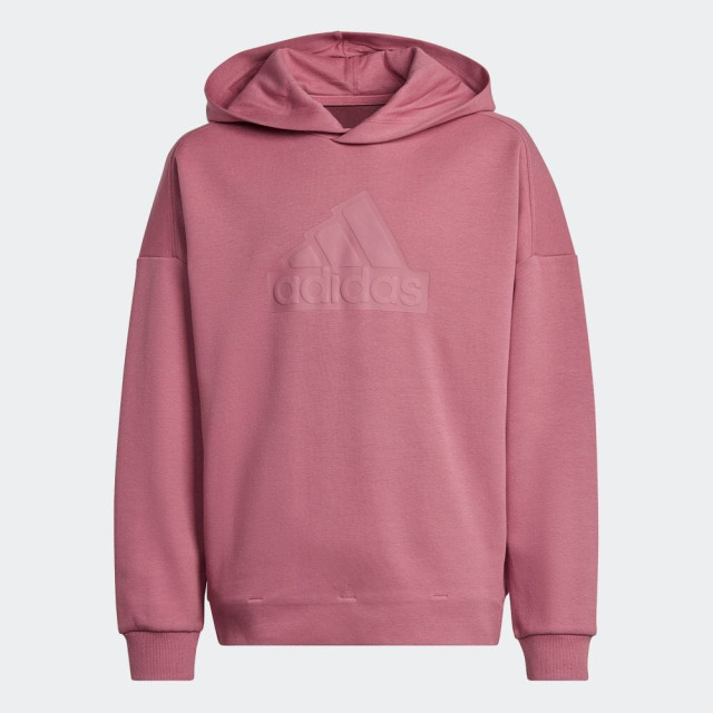 日本  adidas 乾燥玫瑰粉 三線LOGO 大童青年版 運動休閒長袖連帽T恤