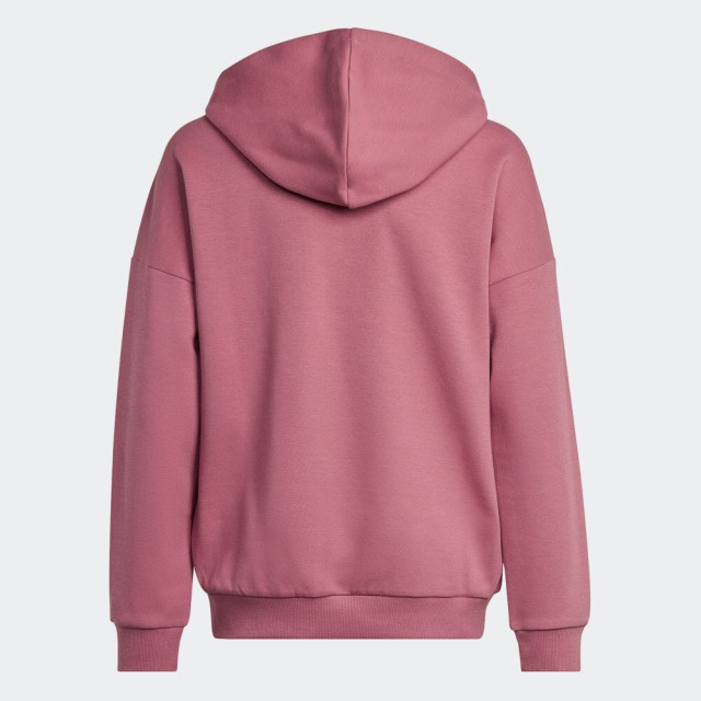 日本  adidas 乾燥玫瑰粉 三線LOGO 大童青年版 運動休閒長袖連帽T恤