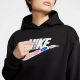 日本 Nike 經典大LOGO 可粘貼魔鬼氈絨  女款長袖連帽T恤 - M