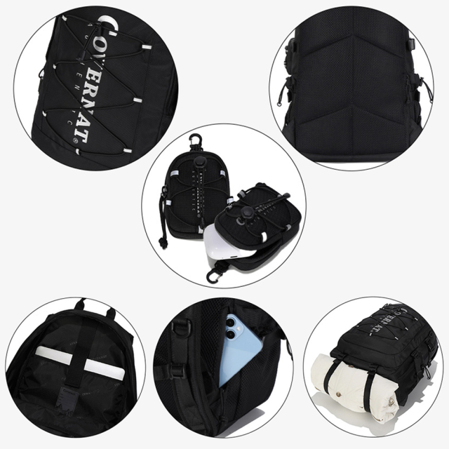 韓國 Covernat Authentic 新款防水抗撕裂 多夾層 反光網袋 大容量機能後背包 / 31L